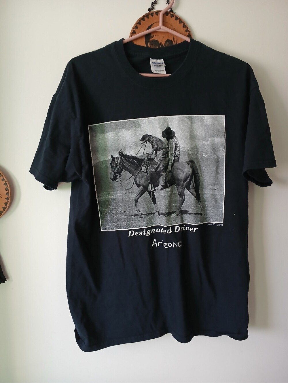 Arizona Designated Driver Dog Cowboy Horse Vintage Paul Stanton Western Tshirt